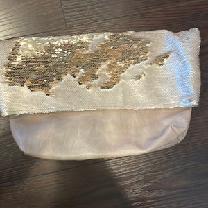 Sequin flip clutch, new with tags